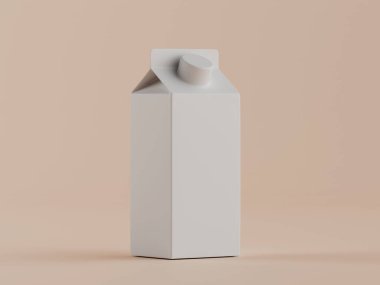 Modelleme koleksiyonu için süt paketleme beyaz rengi 3B Renk çizimi