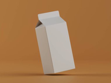 Modelleme koleksiyonu için süt paketleme beyaz rengi 3B Renk çizimi