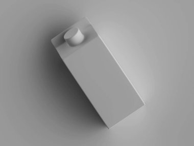 Modelleme koleksiyonu için süt paketleme beyaz rengi 3B Renk çizimi