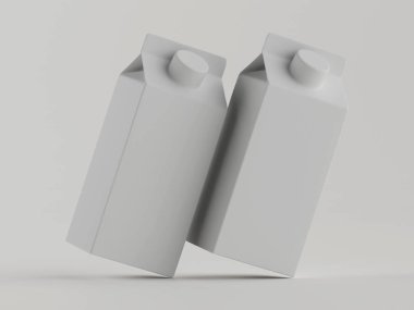Modelleme koleksiyonu için süt paketleme beyaz rengi 3B Renk çizimi