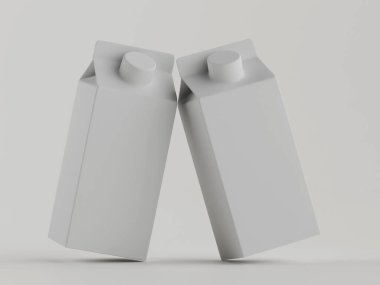 Modelleme koleksiyonu için süt paketleme beyaz rengi 3B Renk çizimi