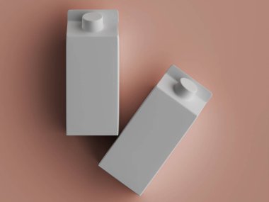 Modelleme koleksiyonu için süt paketleme beyaz rengi 3B Renk çizimi