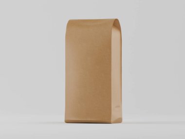 Gri arkaplanda kahverengi keseli 3B model koleksiyonu çizimi