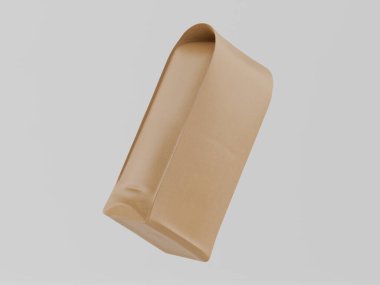 Gri arkaplanda kahverengi keseli 3B model koleksiyonu çizimi