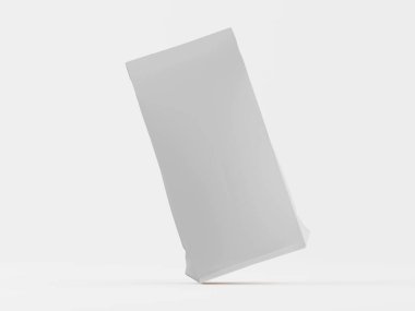 Gri arkaplandaki beyaz kese 3B taslak koleksiyonu çizimi