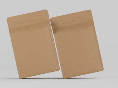 Kahve kesesi ambalajı kahverengi renkli 3D resimleme