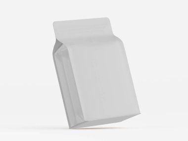 Kahve kesesi ambalajı beyaz renk 3D resimleme