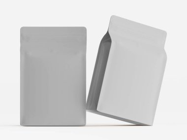 Kahve kesesi ambalajı beyaz renk 3D resimleme