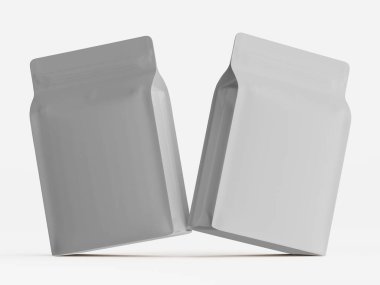 Kahve kesesi ambalajı beyaz renk 3D resimleme