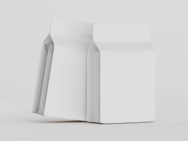 Kahve kesesi ambalajı beyaz renk 3D resimleme
