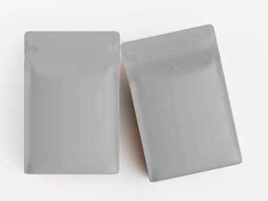 Kahve kesesi ambalajı beyaz renk 3D resimleme