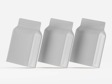 Kahve kesesi ambalajı beyaz renk 3D resimleme