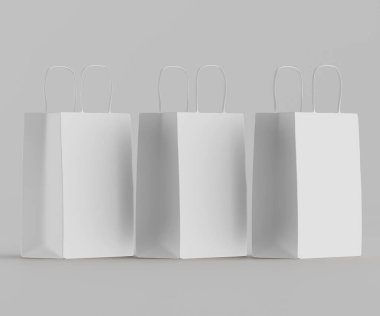 Gerçekçi alışveriş çantası koleksiyonu, 3 boyutlu resimleme