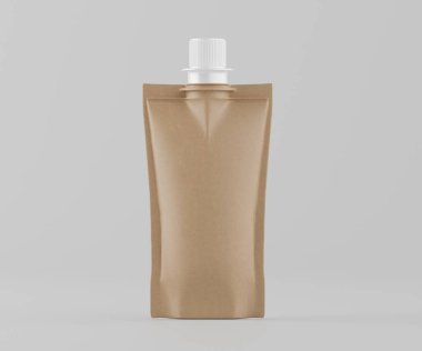 Model koleksiyonu için Doypack çanta paketleme 3B renderimg illüstrasyonu