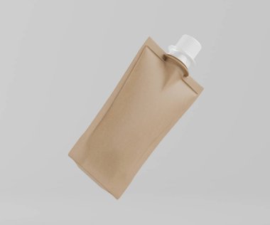 Model koleksiyonu için Doypack çanta paketleme 3B renderimg illüstrasyonu