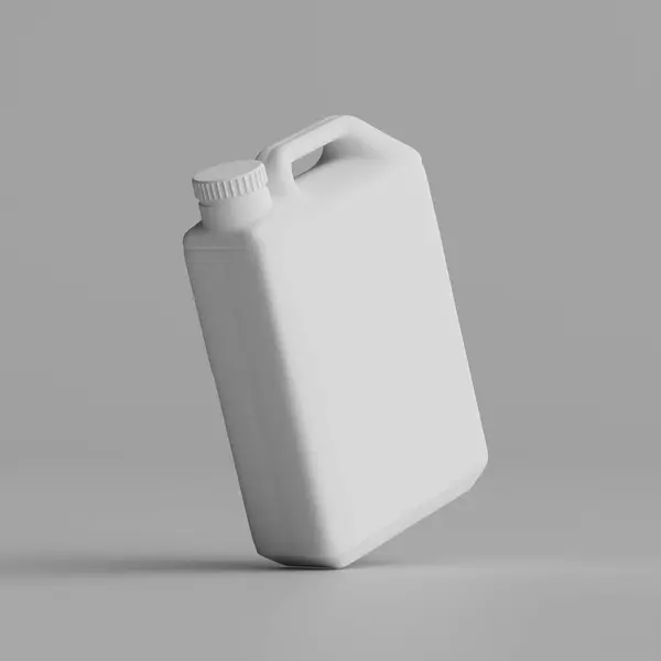  Gri arkaplanda izole edilmiş Jerrycan beyaz renk 3D görüntüleme