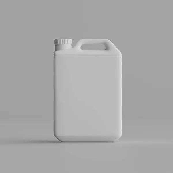  Gri arkaplanda izole edilmiş Jerrycan beyaz renk 3D görüntüleme