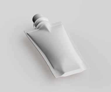 Model koleksiyonu için Doypack çanta paketleme 3B renderimg illüstrasyonu