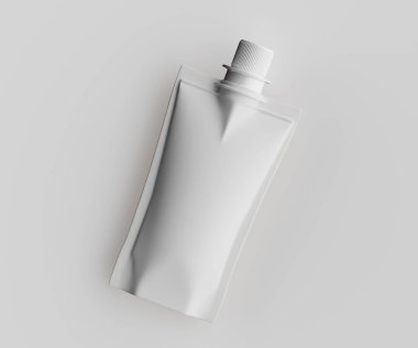 Model koleksiyonu için Doypack çanta paketleme 3B renderimg illüstrasyonu