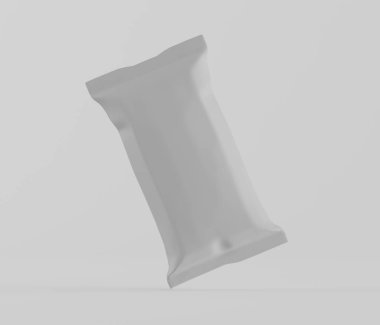 Gri arkaplanda izole edilmiş çikolata çubuğu beyaz rengi, 33 renkte resimleme