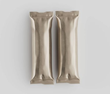 Şeker veya tuz için çubuk ambalajlama 3B resimleme