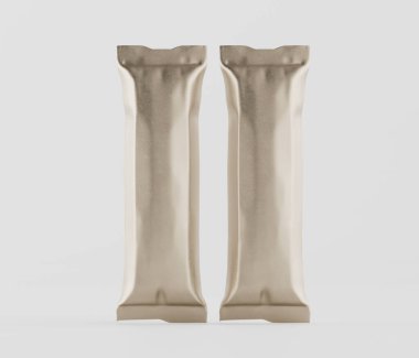 Şeker veya tuz için çubuk ambalajlama 3B resimleme