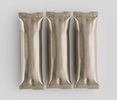 Şeker veya tuz için çubuk ambalajlama 3B resimleme