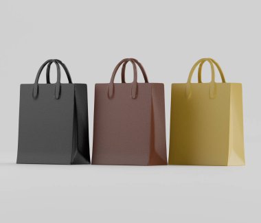 Model koleksiyonu için 3B Render Alışveriş çantası