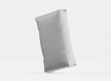 Gri arkaplan üzerinde izole edilmiş beyaz paketleme rengi, modelleme koleksiyonu için 3d resimleme