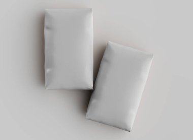 Gri arkaplan üzerinde izole edilmiş beyaz paketleme rengi, modelleme koleksiyonu için 3d resimleme