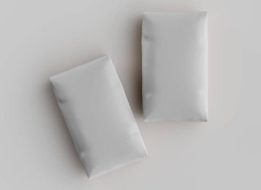 Gri arkaplan üzerinde izole edilmiş beyaz paketleme rengi, modelleme koleksiyonu için 3d resimleme