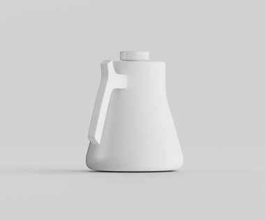 Tarafsız bir zemine karşı sade beyaz çay ya da kahve demliği. Aydınlatma düz ve parlak, pürüzsüz ve basit tasarımı vurguluyor. Stüdyo çekimi promosyon malzemeleri için uygun temiz ve modern bir estetik sunar. Ürün mümkün. 