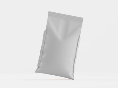 Boş yemek çantası modeli, açık gri, beyaz arka planda, stüdyo çekimi, ürün tasarım sunumları, reklamcılık veya ambalaj tasarımı, ürün fotoğrafçılığı, dijital resimler için uygun.