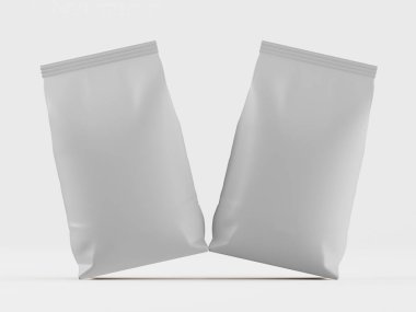 Kahve kesesi beyaz renkli 3d çizim modeli koleksiyonu için beyaz arkaplanda izole edilmiş