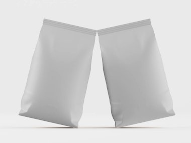 Kahve kesesi beyaz renkli 3d çizim modeli koleksiyonu için beyaz arkaplanda izole edilmiş