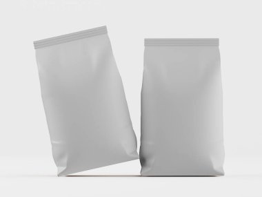 Kahve kesesi beyaz renkli 3d çizim modeli koleksiyonu için beyaz arkaplanda izole edilmiş