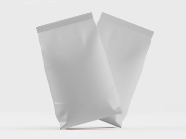 Kahve kesesi beyaz renkli 3d çizim modeli koleksiyonu için beyaz arkaplanda izole edilmiş