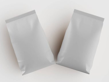 Kahve kesesi beyaz renkli 3d çizim modeli koleksiyonu için beyaz arkaplanda izole edilmiş