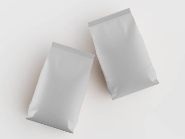 Kahve kesesi beyaz renkli 3d çizim modeli koleksiyonu için beyaz arkaplanda izole edilmiş