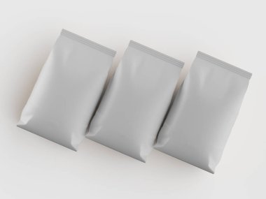 Kahve kesesi beyaz renkli 3d çizim modeli koleksiyonu için beyaz arkaplanda izole edilmiş