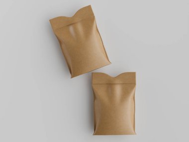 İki açık kahverengimsi, kağıt benzeri kesesi nötr gri bir yüzeye çaprazlama yerleştirilmiş ve tepeden bakılmasını sağlıyor. Keseler şekil ve boyut olarak benzer ve hafif kırışıklık veya doku var gibi görünüyor. Bu da esnek ve muhtemelen deniz olduğunu gösteriyor.