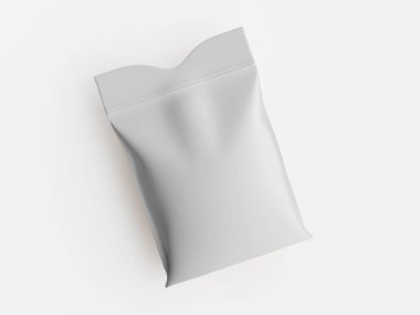 Görüntü, parlak ve tekdüze bir arkaplan üzerine kurulmuş tarafsız, mühürlü bir paket sunuyor. Paket basit, düzensiz bir tasarım sergiliyor ve pürüzsüz yüzeyi etrafındaki ışığı yansıtıyor. Kompozisyon basit, p 'yi yerleştiriyor.