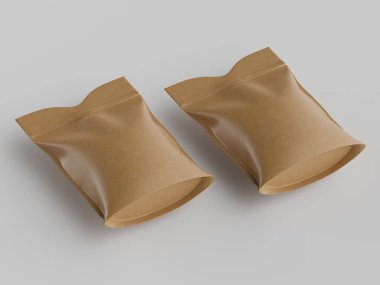 Tarafsız bir arkaplanda iki paket dinleniyor. Paketlerde kahverengi kağıt dokusu var. Hafifçe aydınlatılır, ince gölgeler derinlik ve biçim verir. Kompozisyon temiz ve minimalist. Bu görsel çeşitli uygulamalar için uygundur, incl