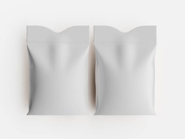 Tarafsız bir arkaplanda sunulan iki özdeş çanta modern bir estetiğe örnek teşkil ediyor. Yumuşak, nötr renk paleti ambalajın minimalist çekiciliğini arttırır. Aydınlatma bile kompozisyonun yararları, pürüzsüzlüğü vurguluyor 