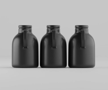 Modern minimalist bir tasarıma sahip gösterişli, mat siyah bir seramik sürahi. Yumuşak kıvrımlı silindirik bir gövdesi, sağlam bir sapı ve kendine özgü açılı bir çıkıntısı vardır.