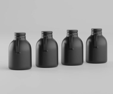 Modern minimalist bir tasarıma sahip gösterişli, mat siyah bir seramik sürahi. Yumuşak kıvrımlı silindirik bir gövdesi, sağlam bir sapı ve kendine özgü açılı bir çıkıntısı vardır.