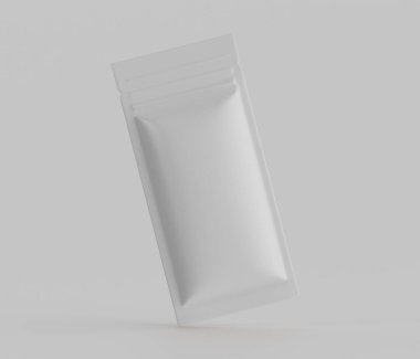 Açık gri, boş, yiyecek ürünleri için esnek bir ambalaj tasarımı bir stüdyo çekiminde gösterilir. Ürün tasarımı pürüzsüz, sade bir yüzey gösteriyor. Paket, formunu ve dokusunu vurgulayarak tarafsız bir arkaplan karşısında sunuluyor. Işıklar...