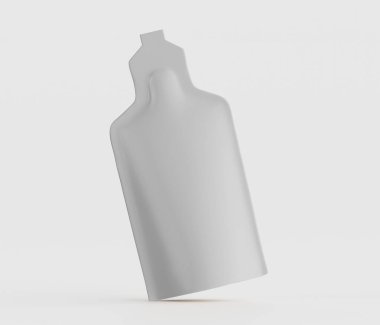 Boş, gri, esnek bir kese ambalajı. Düz beyaz bir zemine karşı yapılmış. Torbanın pürüzsüz, mat bir sonu var. Işıklandırma eşit, sert gölgeler yaratmıyor, ambalajın şeklini ve dokusunu vurguluyor. Görüntü en üst seviyeye çıkarmak için tasarlandı