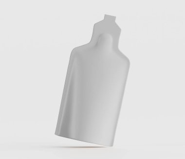 Boş, açık gri, esnek çanta ambalaj modeli. Paket, düz beyaz arka plana karşı açık gri bir tonda sunuluyor. Tasarım temiz ve modern. Paketin pürüzsüz ve pürüzsüz bir dokusu var. Görüntü, ürünleri göstermek için idealdir