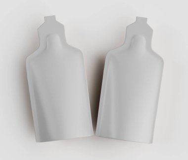 İki stil sahibi, soyut figür, temiz ve tarafsız bir arkaplanda sunuluyor. Şekiller soluk gri renkte, pürüzsüz, kıvrımlı yüzeyler ve minimalist bir estetik sergiliyor. Aydınlatma bile yumuşak gölgeler yaratıyor. 